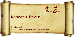 Koszoru Ervin névjegykártya