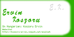 ervin koszoru business card